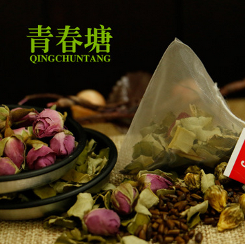 青春塘 玫瑰荷叶茶 三角袋泡茶 养生保健 花茶OEM 定制代加工图3